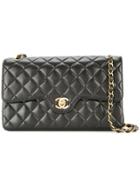 Chanel Vintage Chanel Quilted Double Flap Chain Shoulder Bag - Black