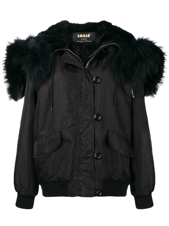 S.w.o.r.d 6.6.44 Fur Trimmed Jacket - Black