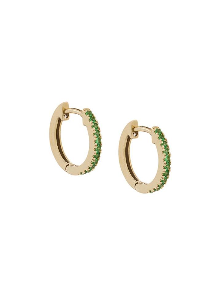 Otiumberg 9kt Yellow Gold Large Tsavorite Huggie Hoops - Metallic