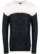 Belstaff Two-tone Fine Knit Sweater - Black