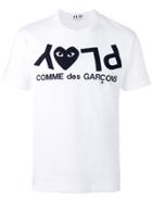 Comme Des Garçons Play Play Logo Print T-shirt - White