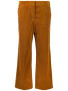 Luisa Cerano Cropped Corduroy Trousers - Brown