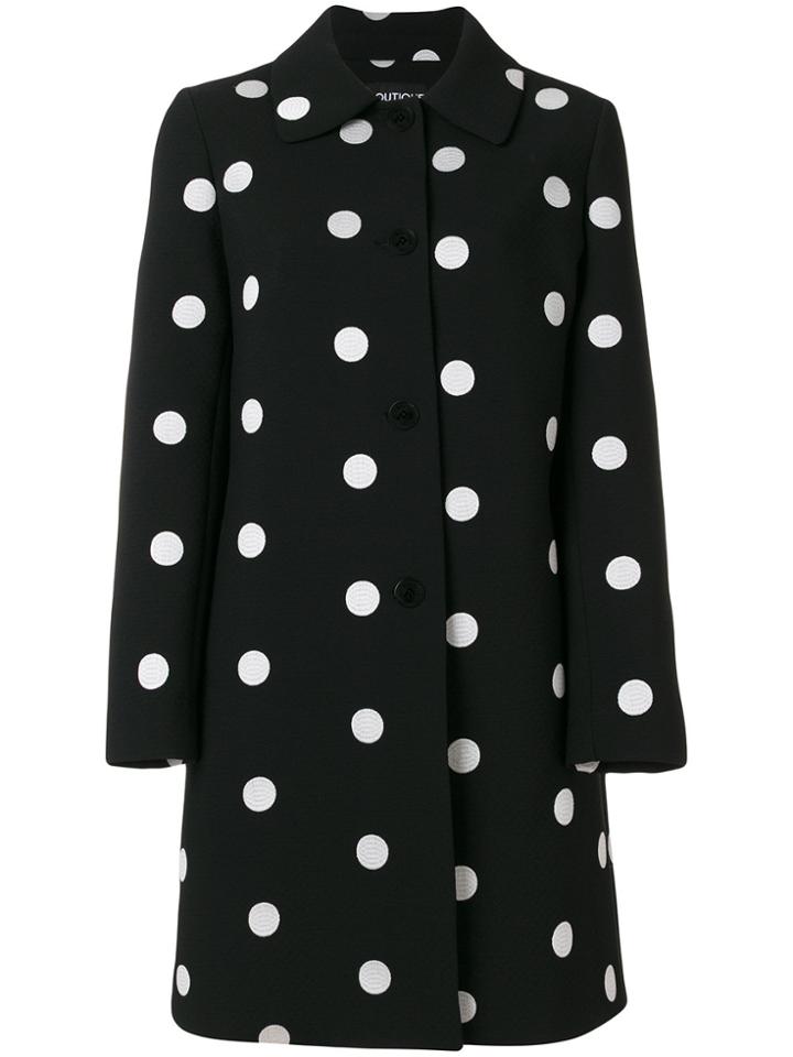 Boutique Moschino Giant Polka Dot Patterned Coat - Black