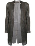 Salvatore Santoro - Mesh Detail Coat - Women - Sheep Skin/shearling - 44, Grey, Sheep Skin/shearling