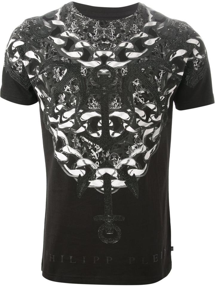 Philipp Plein 'master' T-shirt, Men's, Size: Medium, Black, Cotton