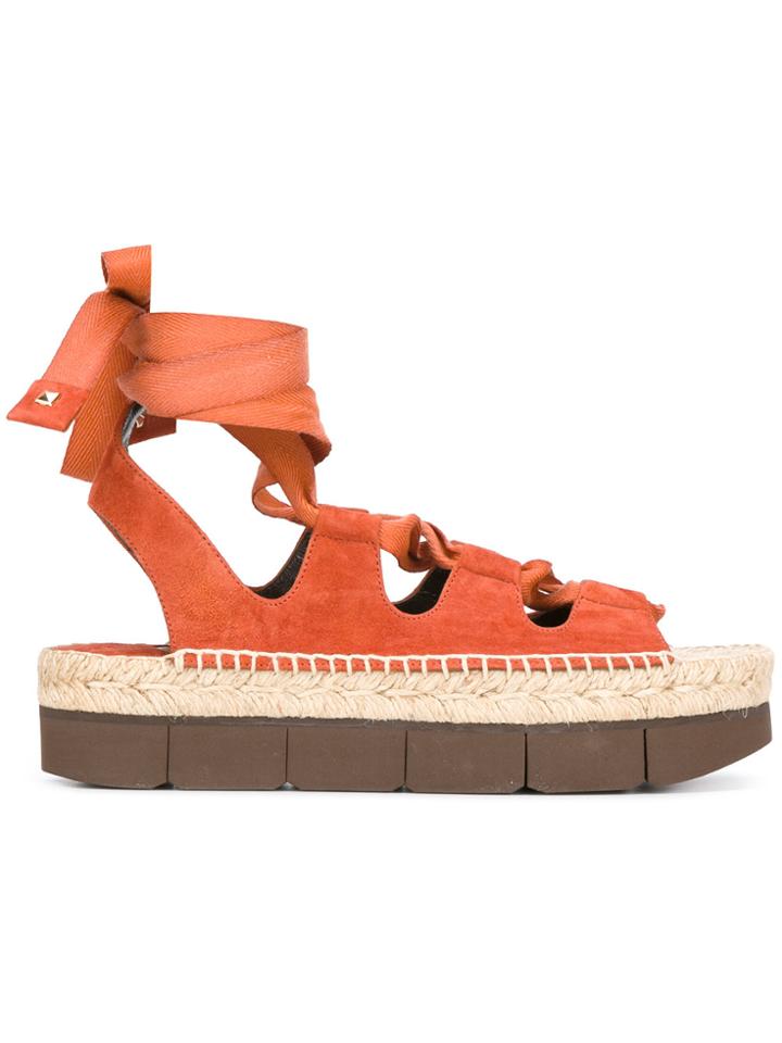 Paloma Barceló Platform Tied-up Sandals - Yellow & Orange