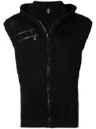 Versace Vintage Zip-up Hooded Vest - Black