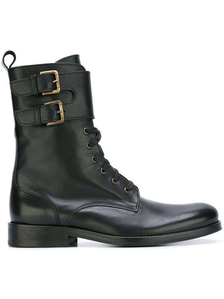 Cotélac Buckled Detail Lace-up Boots