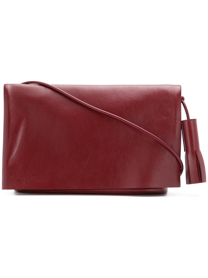 Building Block Tassel Detail Cross-body Bag - Red