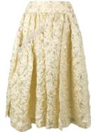 Simone Rocha Embroidered Flared Midi Skirt, Women's, Size: 12, Grey, Acrylic/polyamide/polyester/silk