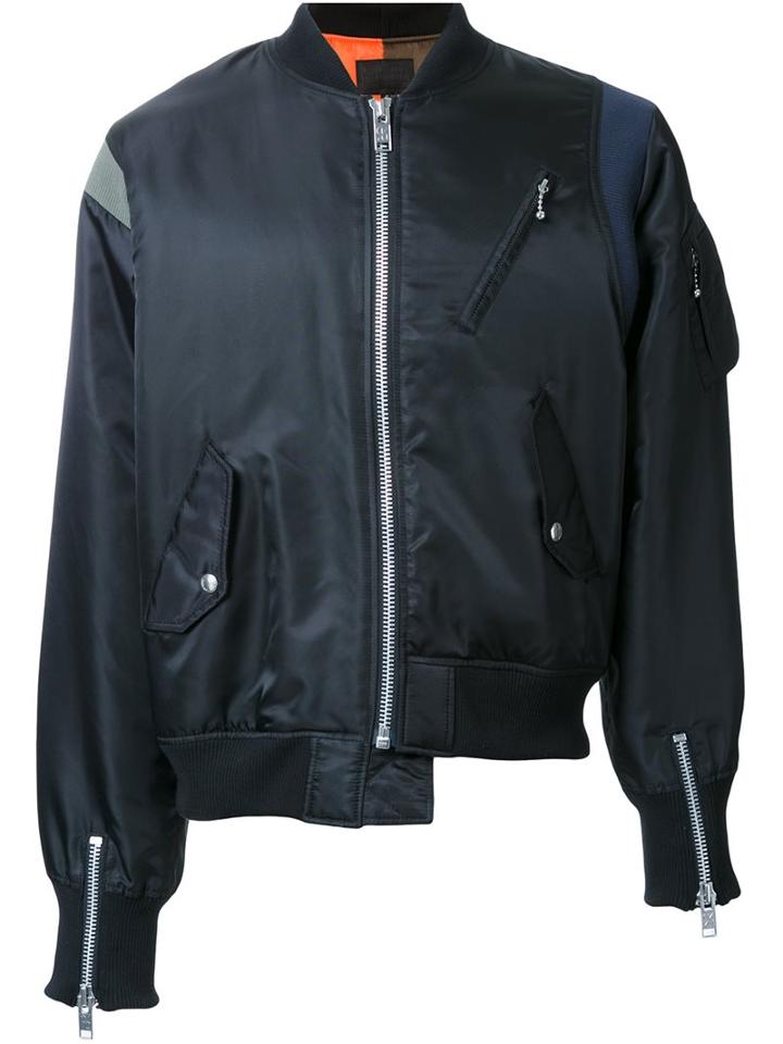 99% Is Asymmetric Bomber Jacket, Men's, Size: 2, Black, Nylon