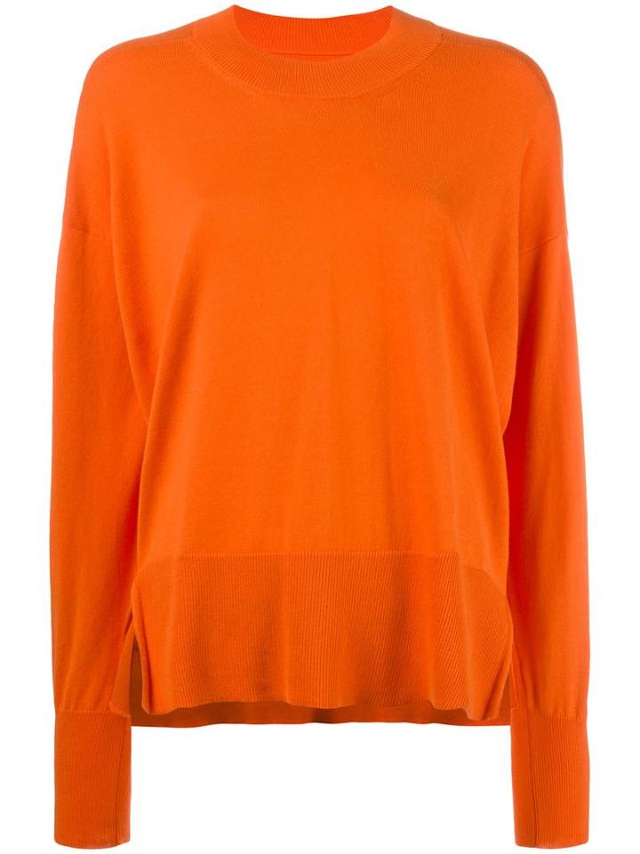 Mm6 Maison Margiela Round Neck Sweater, Women's, Size: Medium, Yellow/orange, Cotton