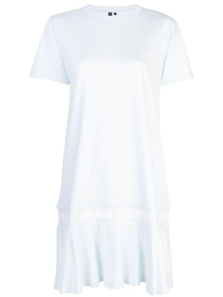 Opening Ceremony Scallop Elastic Logo T-shirt Dress - Blue