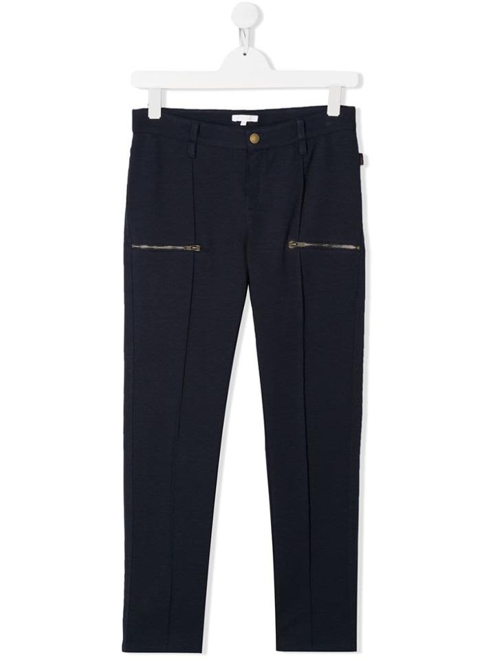 Chloé Kids Teen Zip-detail Fitted Trousers - Blue