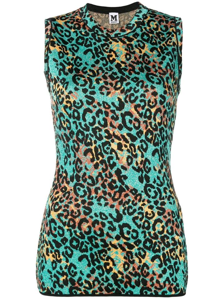 M Missoni Animal-print Metallic Top - Green