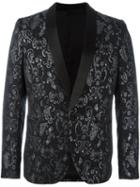 Christian Pellizzari Patterned Formal Blazer, Men's, Size: 50, Black, Acrylic/polyamide/polyester/wool