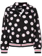 Love Moschino Baseball Ball Print Jacket - Black