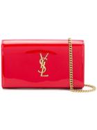 Saint Laurent Monogram Kate Clutch - Red
