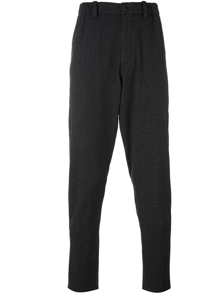 Giorgio Armani Classic Tapered Trousers, Men's, Size: 52, Grey, Virgin Wool