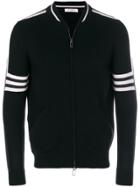 Paolo Pecora Striped Zip Cardigan - Black