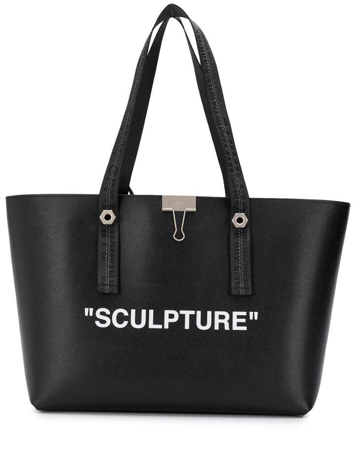 Off-white Slogan Tote Bag - Black