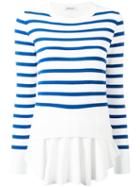 Dondup Striped Layer Jumper, Women's, Size: Small, White, Cotton/spandex/elastane/viscose/polyamide