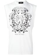 Dsquared2 Tattoo Graphic Sleeveless T-shirt, Men's, Size: Small, White, Cotton