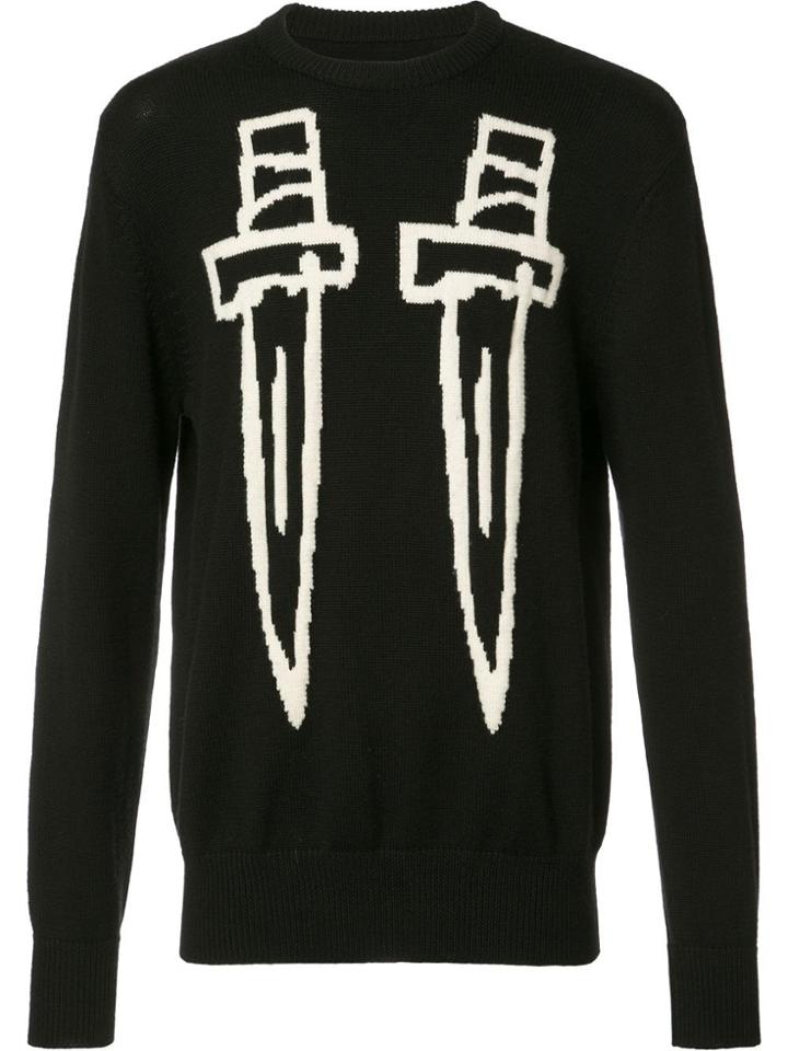 Haculla Knives Pattern Jumper - Black