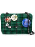 Vivienne Westwood Chain Straps Shoulder Bag, Women's, Green, Polyester/wool