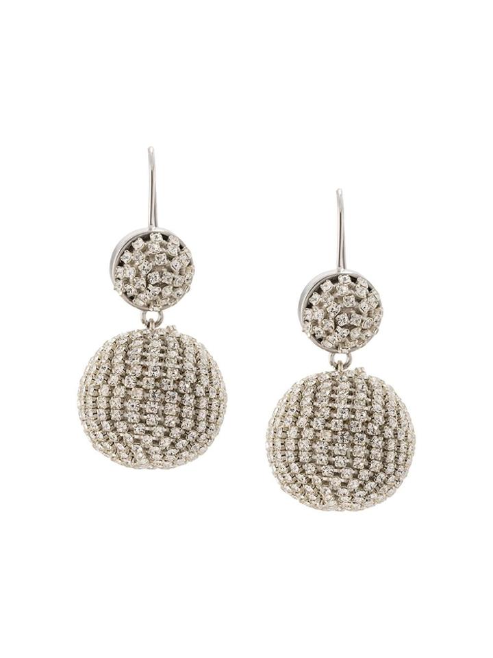 Mignonne Gavigan Disco Crystal Drop Earrings - Silver