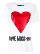 Love Moschino Logo Heart Print T-shirt - White