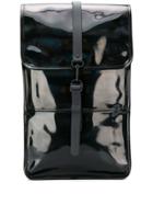 Rains Large Glossy Effect Backpack - Black
