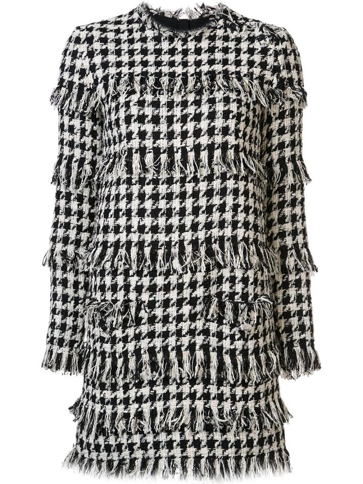 Msgm Frayed Houndstooth Dress