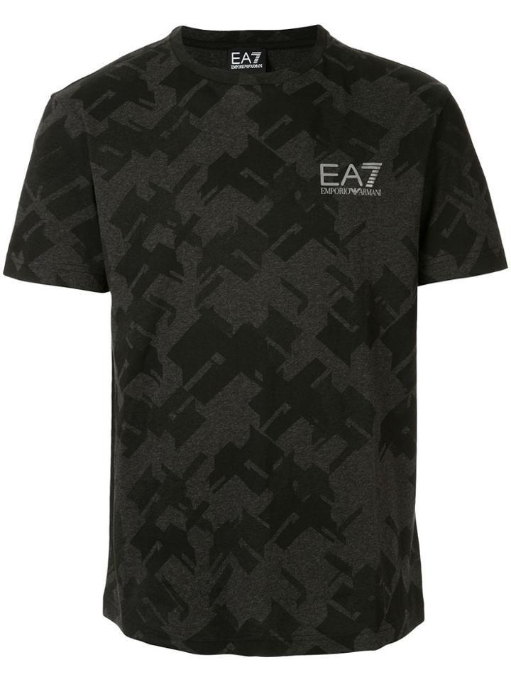 Ea7 Emporio Armani Geometric Print T-shirt - Black