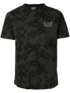 Ea7 Emporio Armani Geometric Print T-shirt - Black