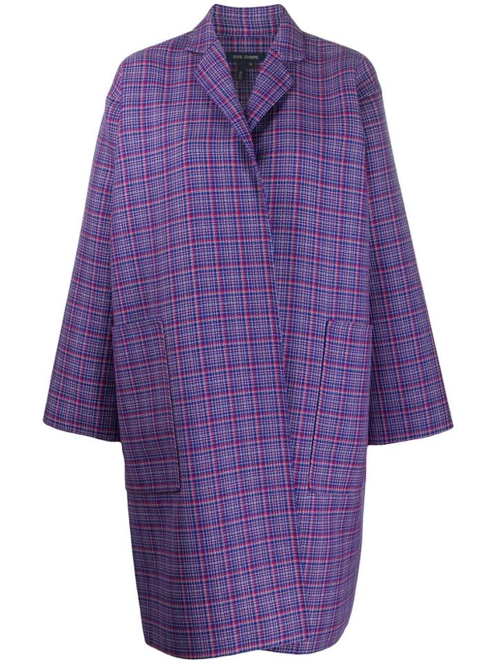 Sofie D'hoore Check-print Oversized Coat - Blue