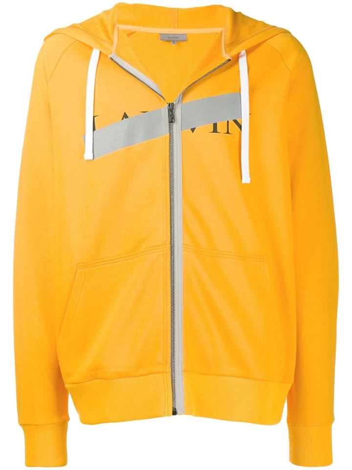 Lanvin Logo Zipped Hoodie - Yellow