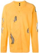 Versus - Metallic Patch Sweatshirt - Men - Cotton/metal - S, Yellow/orange, Cotton/metal