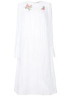Natasha Zinko Embroidered Pleated Shirt Dress - White