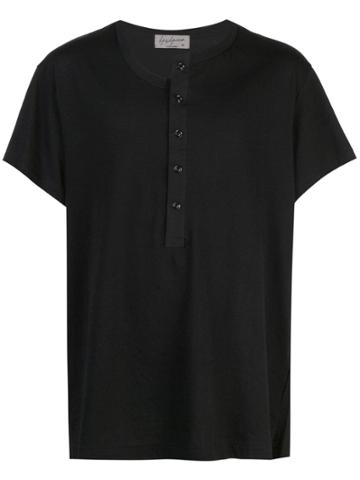 Yohji Yamamoto Gap-collar T-shirt - Black