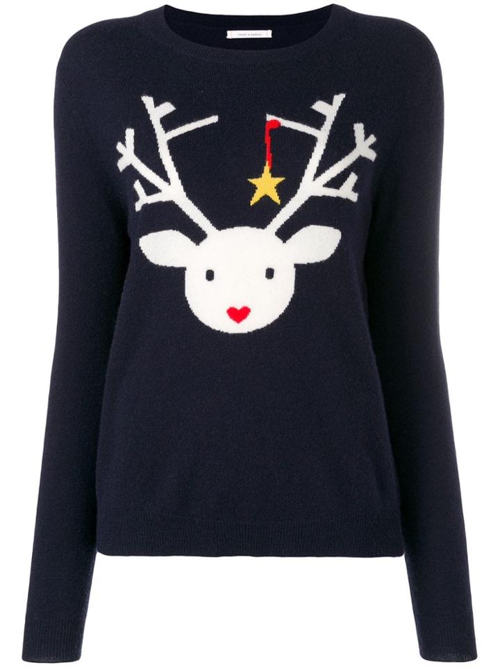 Chinti & Parker Deer Knitted Sweater - Blue