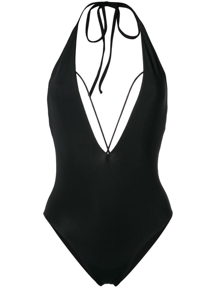 Angelys Balek Deep V Swimsuit - Black