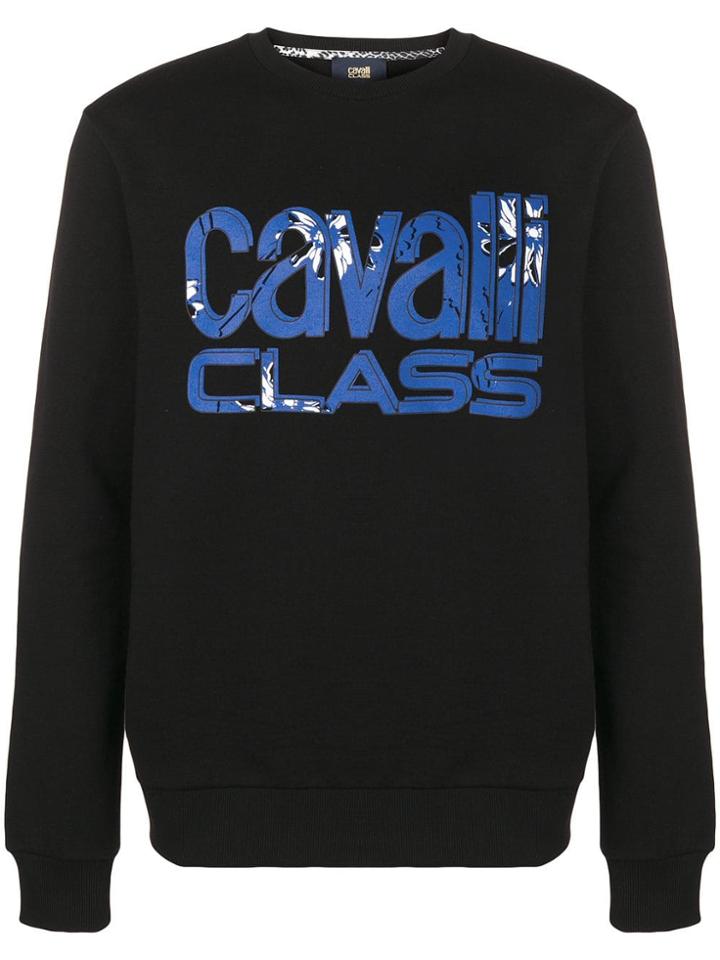 Cavalli Class Logo Print Sweatshirt - Black