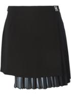 Versus Pleated Wrap Skirt, Women's, Size: 40, Black, Polyester/silk/spandex/elastane