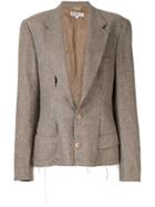 Re/done Deep V-neck Blazer - Brown