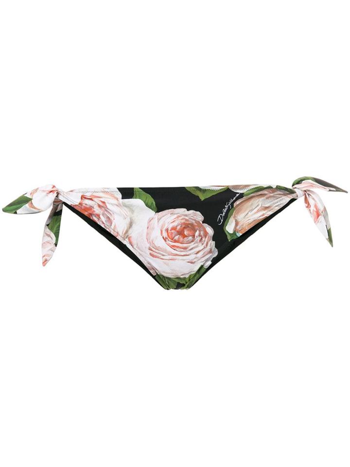 Dolce & Gabbana Floral Bikini Bottoms - Black