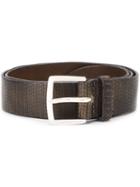 Orciani Embossed Circle Design Belt, Men's, Size: 90, Brown, Leather/brass