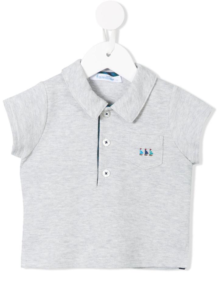 Familiar - Short Sleeve Polo Shirt - Kids - Cotton - 12 Mth, Grey