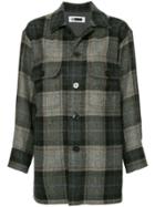H Beauty & Youth Oversized Plaid Shirt Jacket - Grey