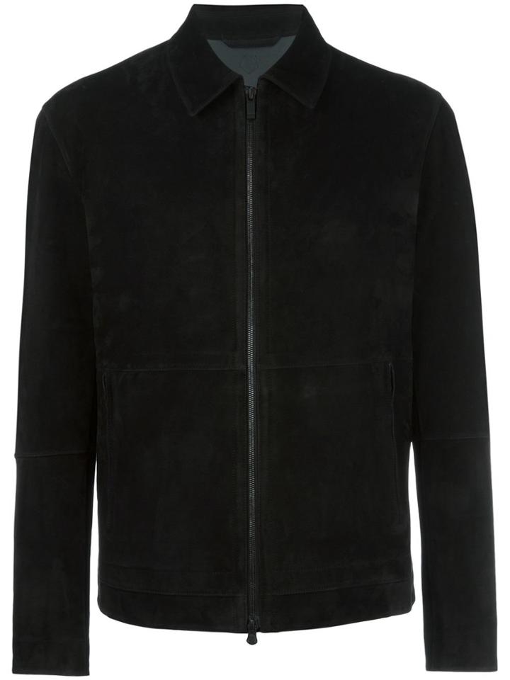 Z Zegna Zipped Suede Jacket - Black